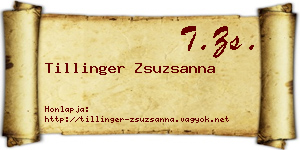 Tillinger Zsuzsanna névjegykártya