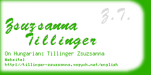 zsuzsanna tillinger business card